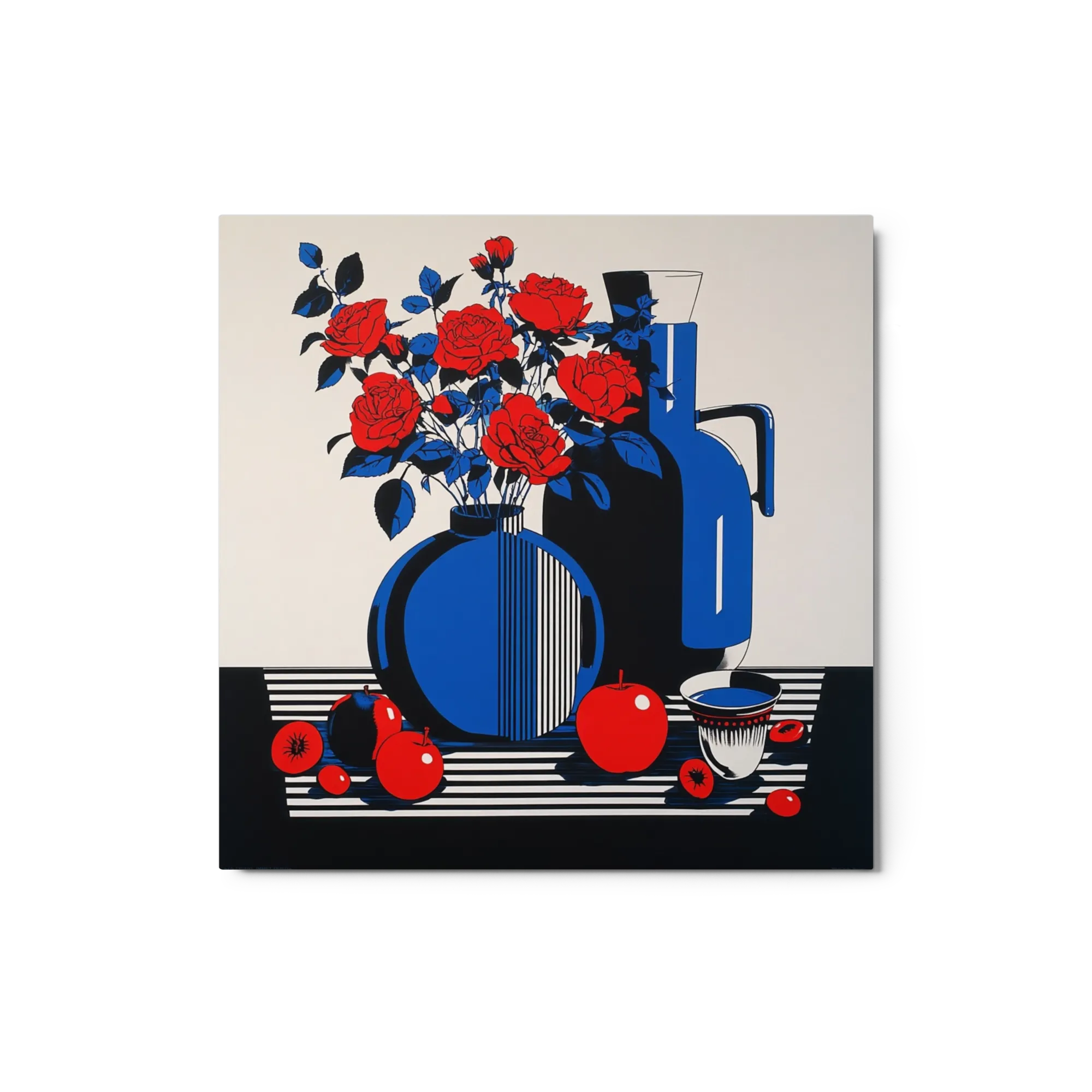 Roses and Blue Vases