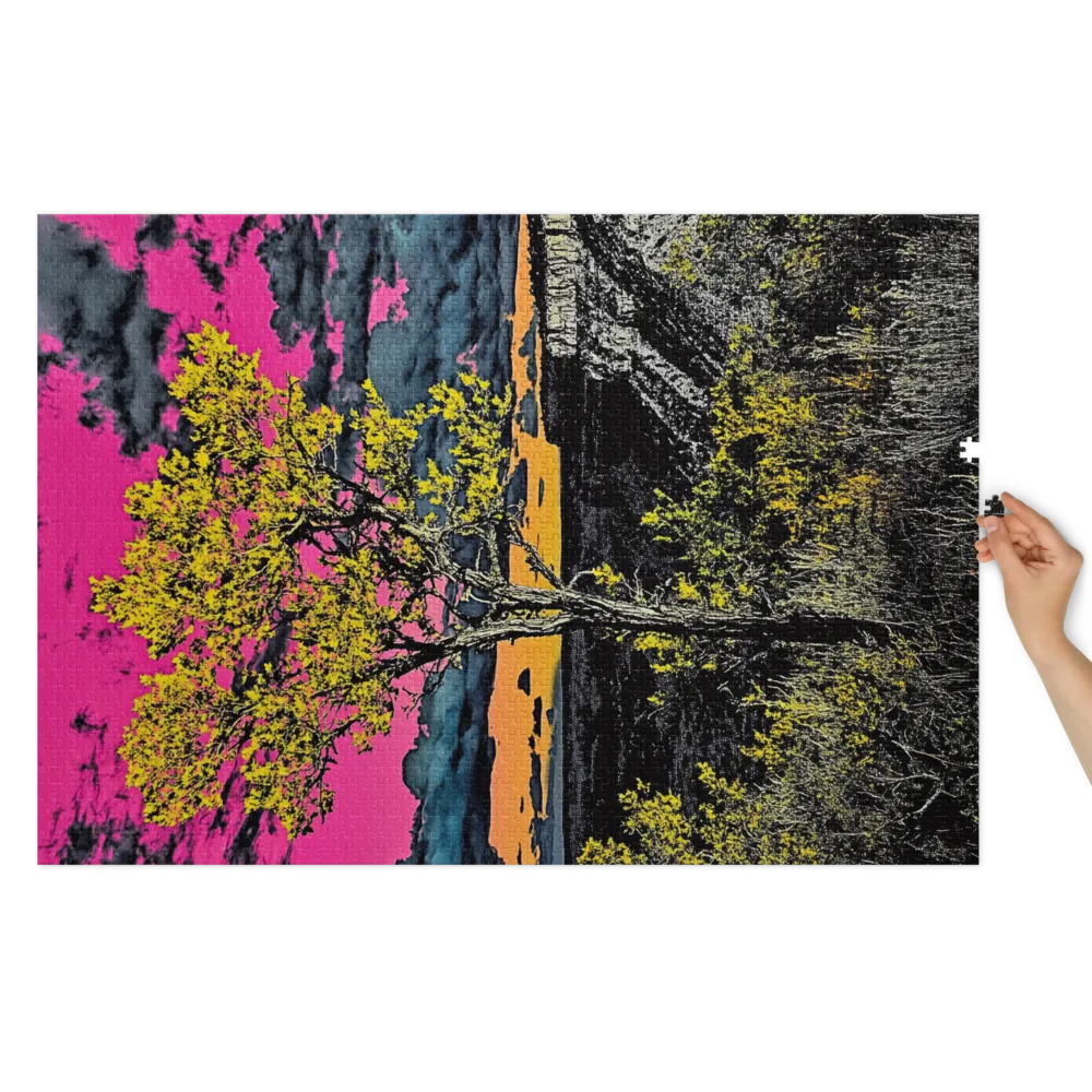 Neon Canyon Sunset 
 Jigsaw Puzzle in Tin Box