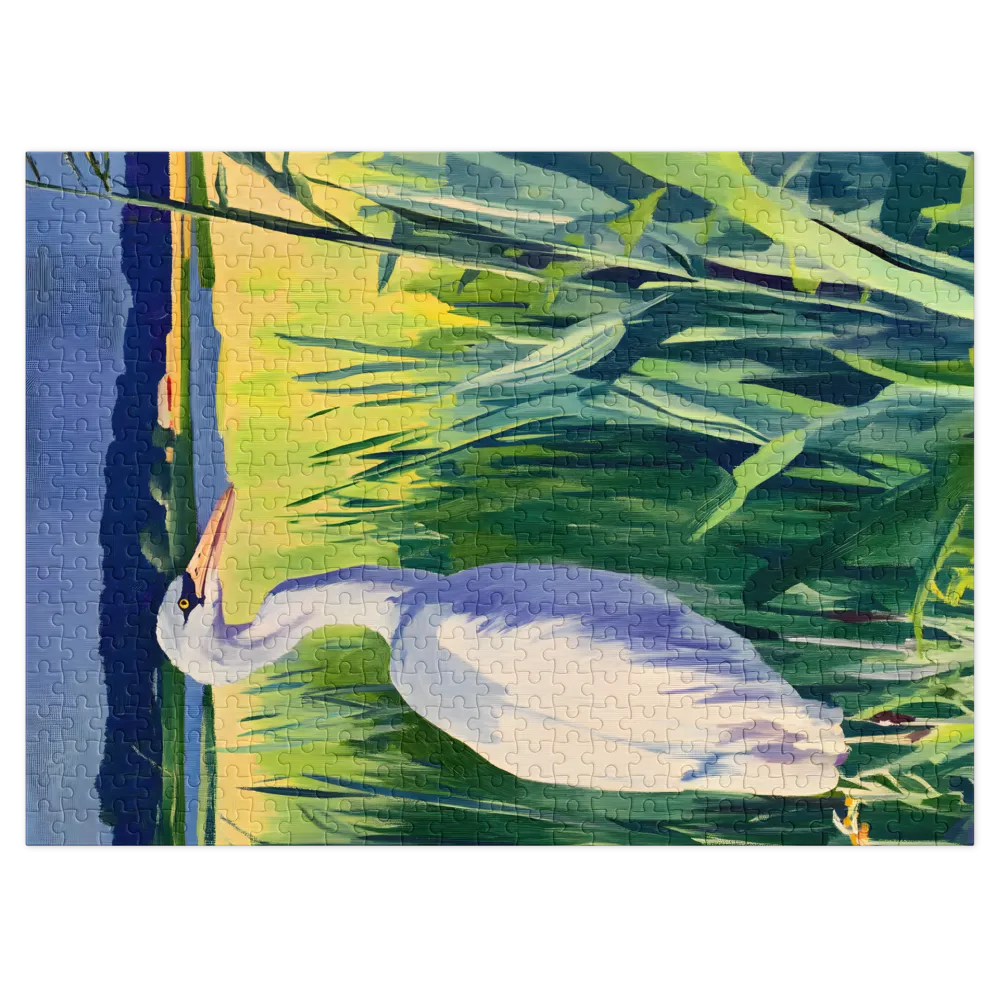 Aigrette dans les Marais 
 Puzzle en boite metallique