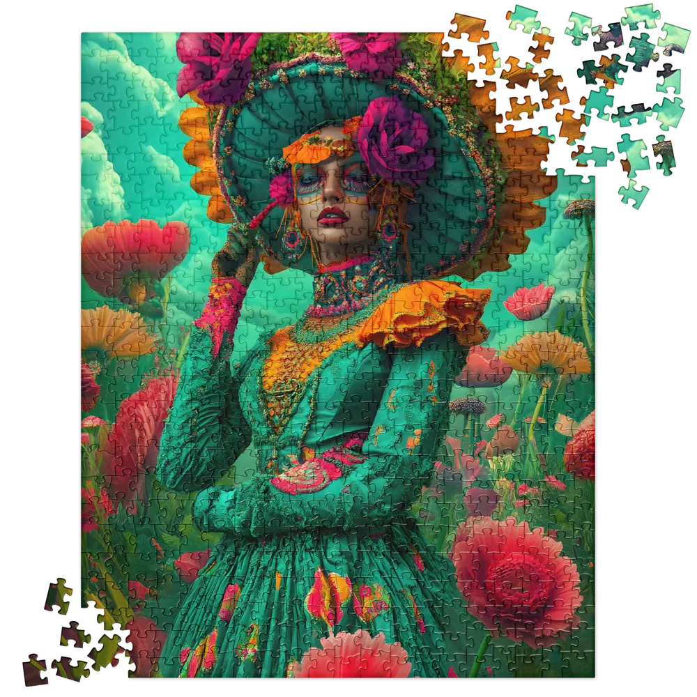 Enchanting Floral Muse 
 Jigsaw Puzzle in Tin Box