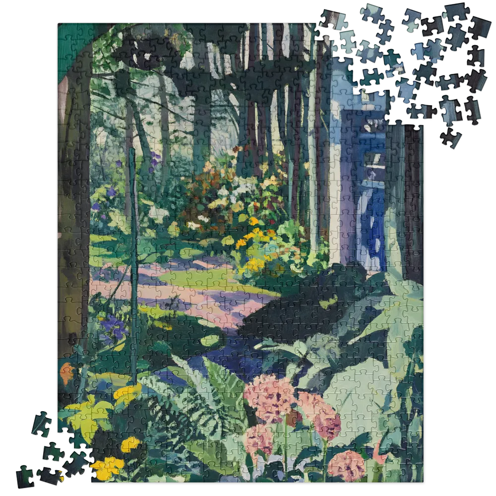 Garden Retreat 
 Jigsaw Puzzle in Tin Box