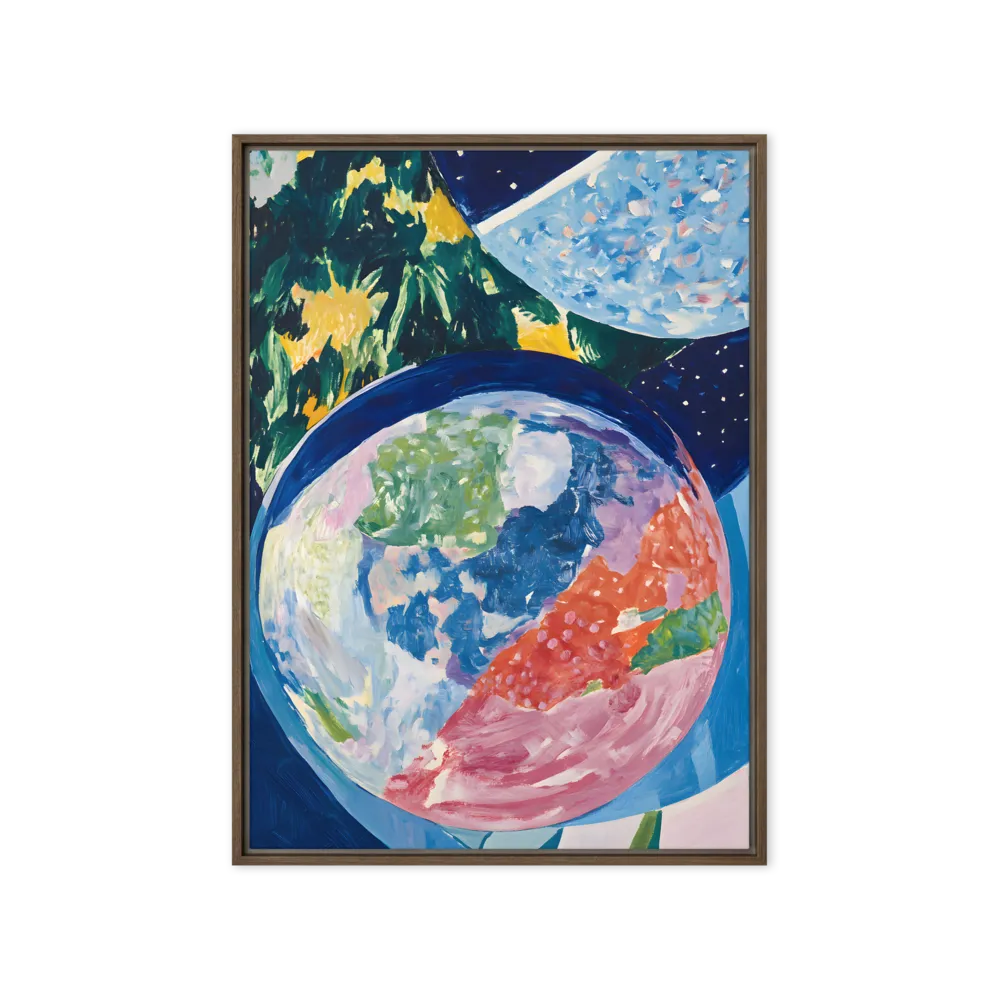 Cosmic Earth Canvas 
 Canvas with White Frame