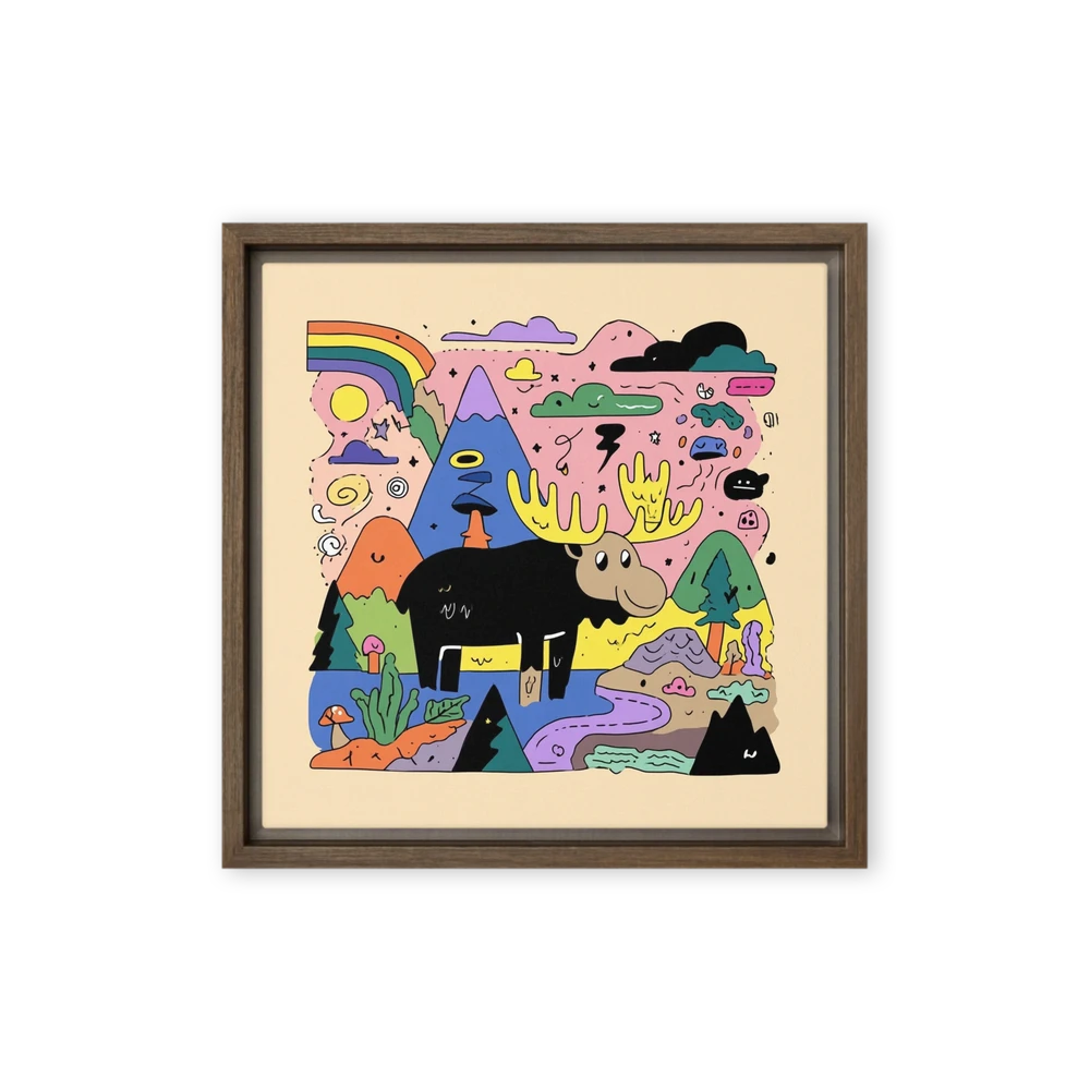 Whimsical Moose Landscape | Art Print