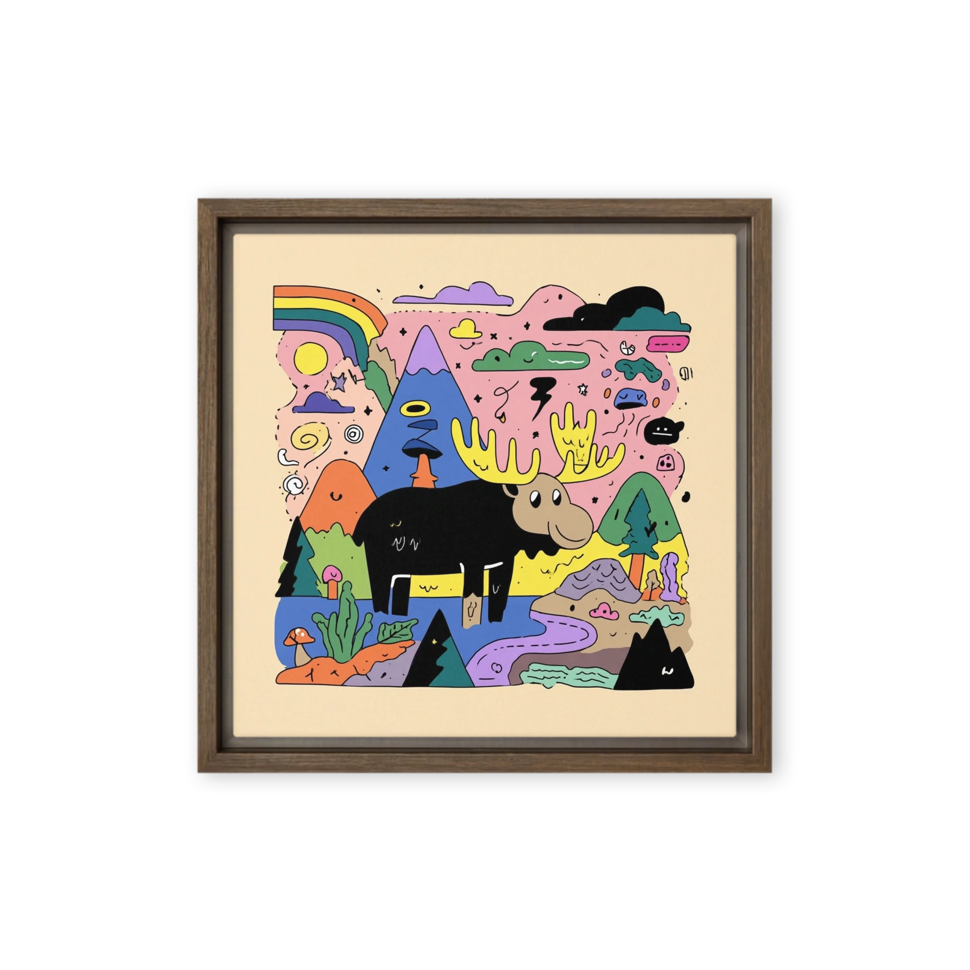Whimsical Moose Landscape | Art Print