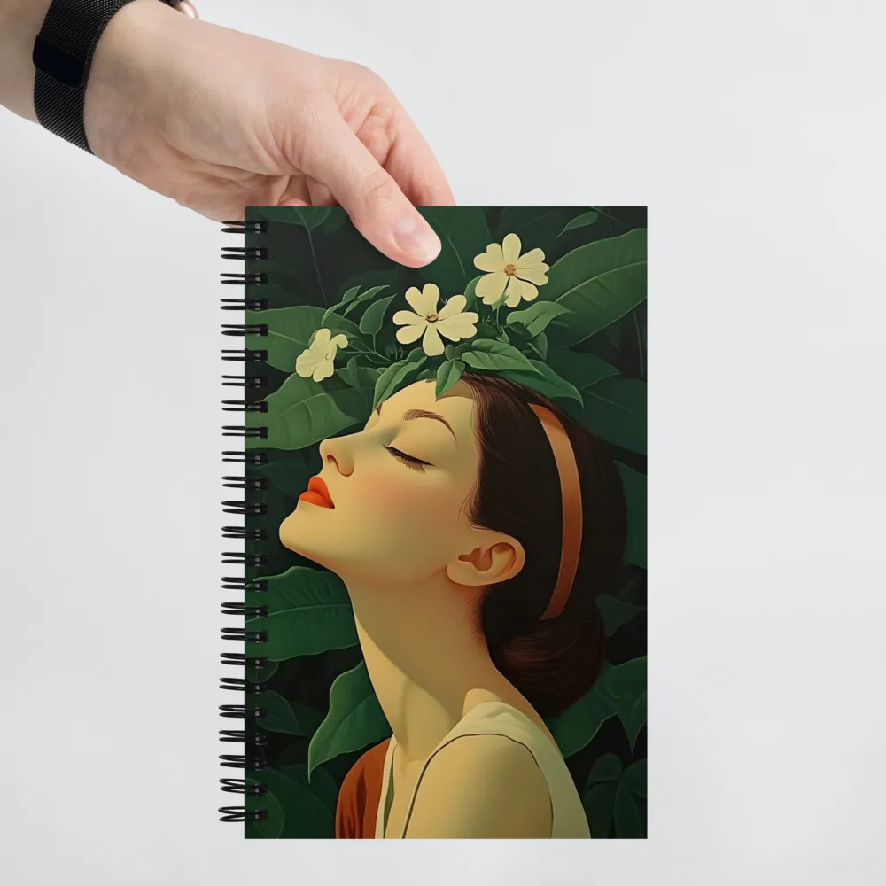 Serene Profile Amidst Flora 
 Spiral Notebook | 140 pages