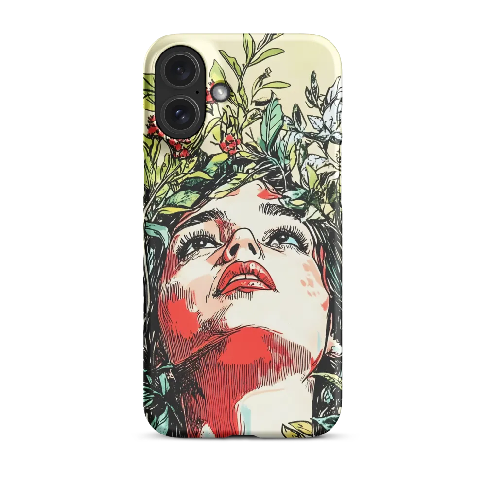 Pop Art Woman Among Foliage | Phone Case