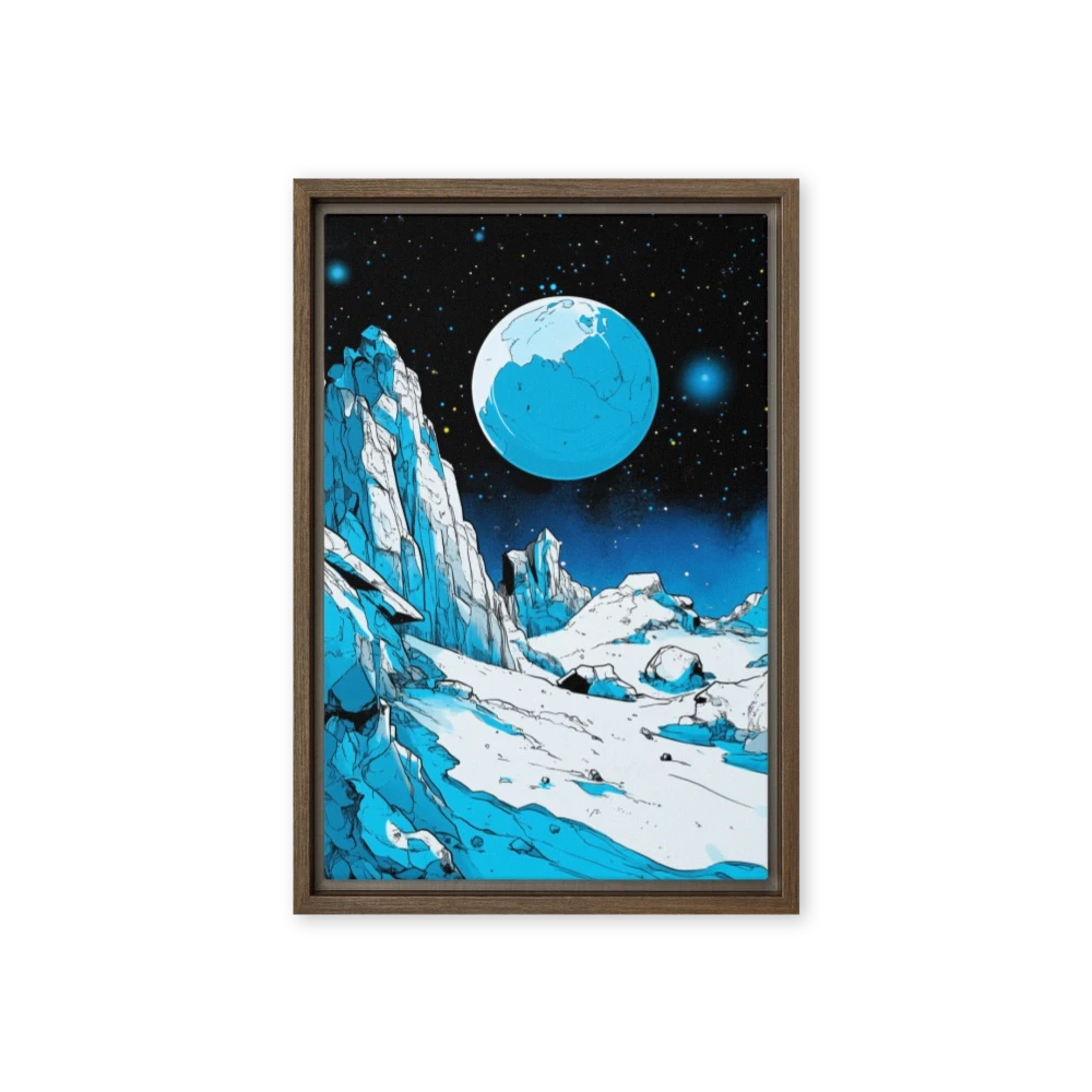 Icy Landscape with Blue Moon