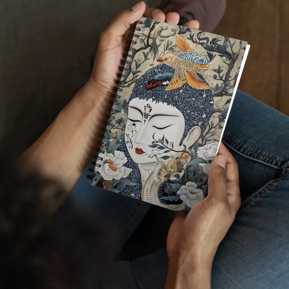Serene Buddha in Chinoiserie Garden 
 Spiral Notebook | 140 pages