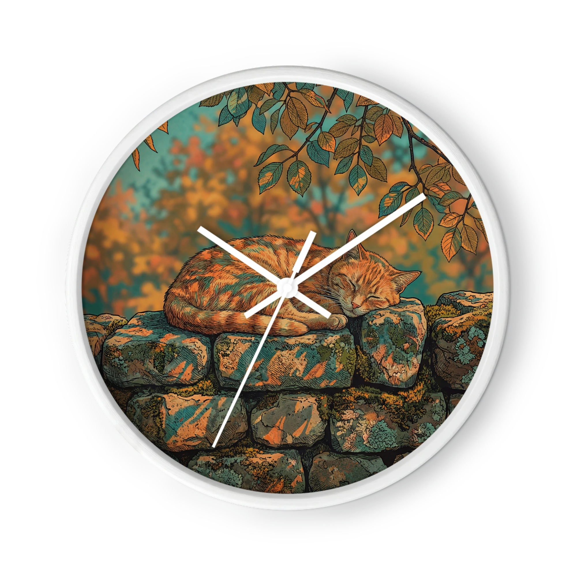 Autumn Nap on Stone Wall