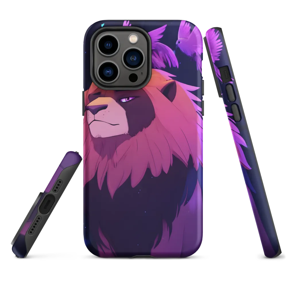 Thoughtful Lion and Birds | Phone Case