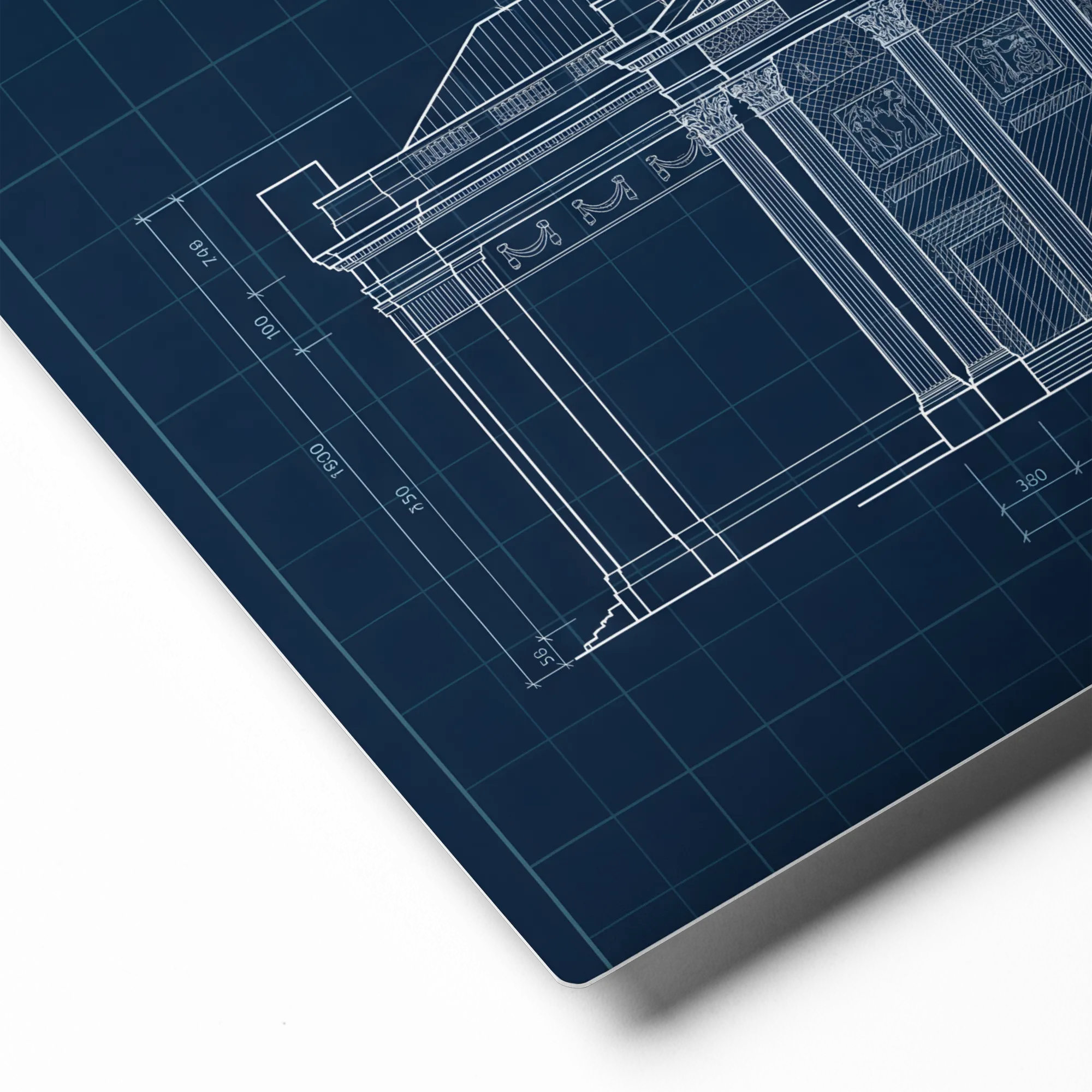 Front Elevation Blueprint 
 Canvas | 10″x 10″