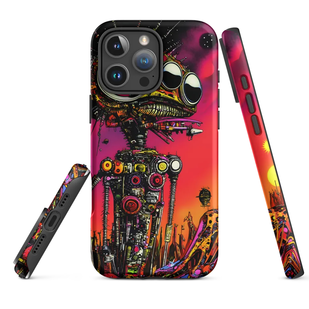 Vibrant Sci-Fi Robot in Surreal Landscape
