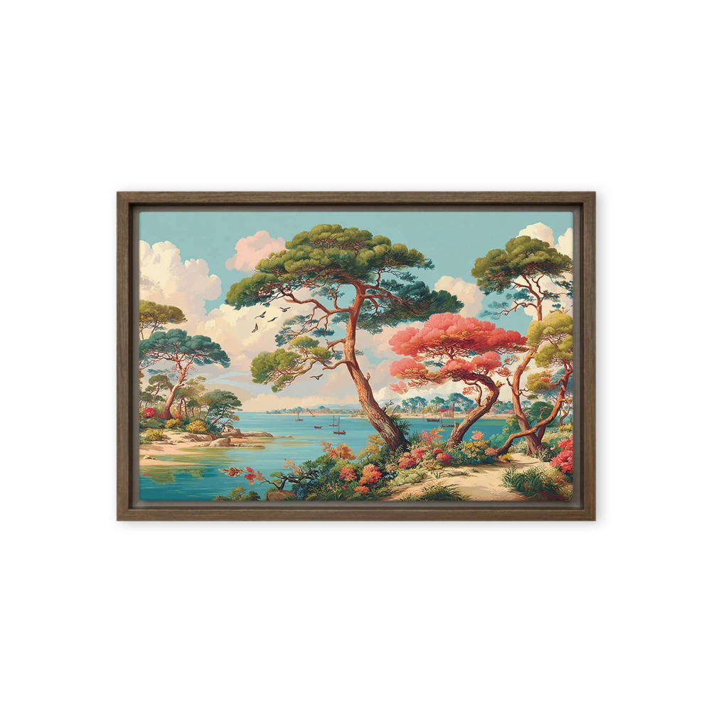 Serene Shoreline Pines | Art Print