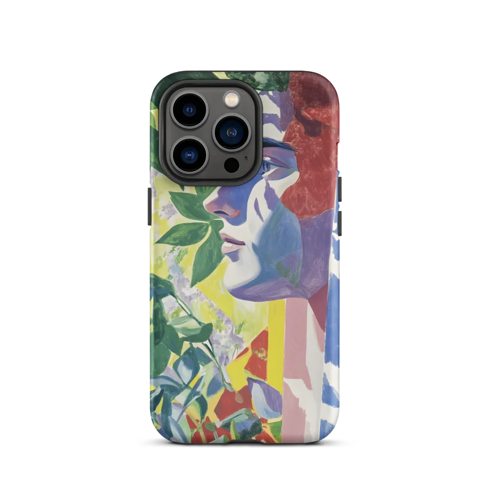 Profile Portrait Surrounded by Leaves | Phone Case