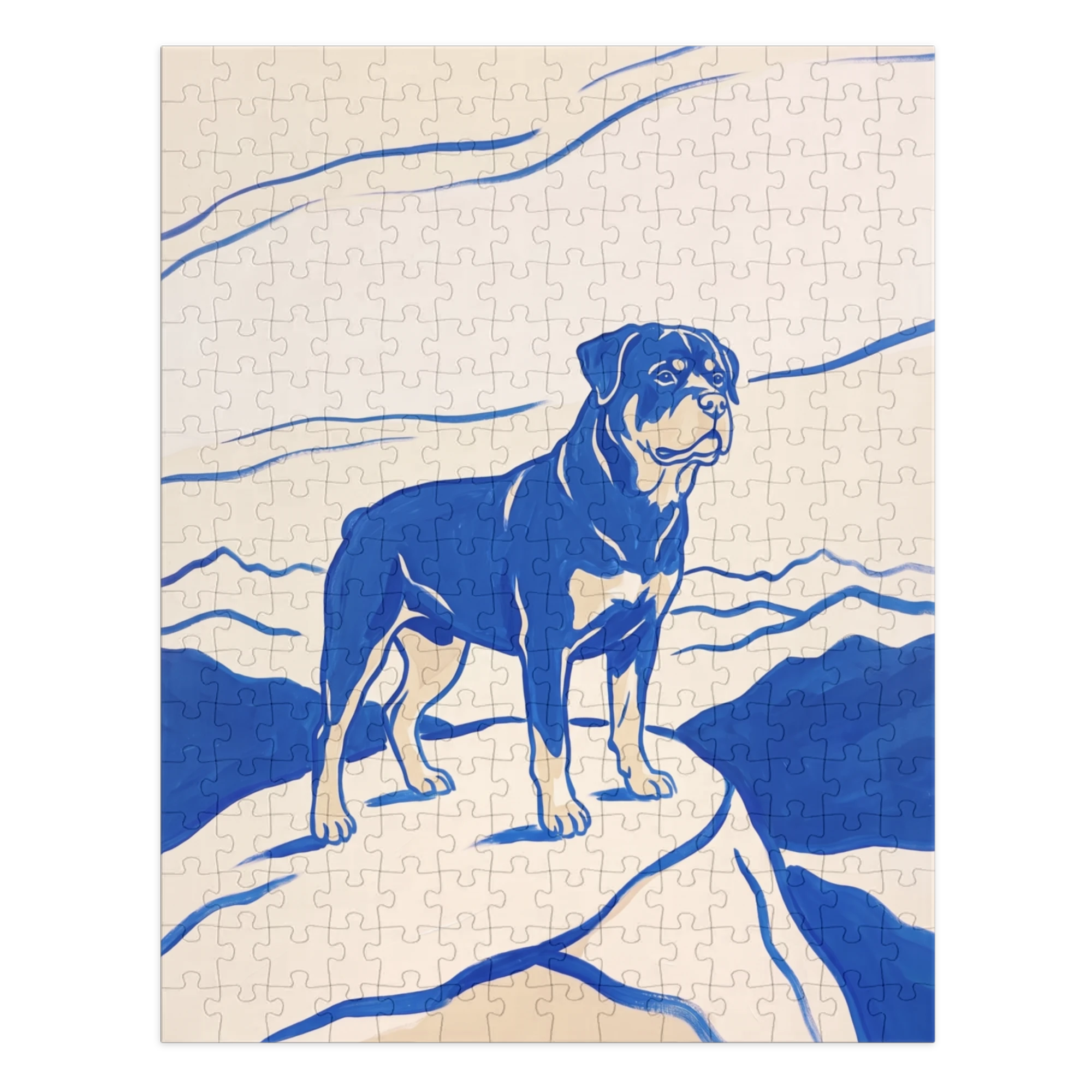 Pet Portrait Puzzle — Cobalt Line