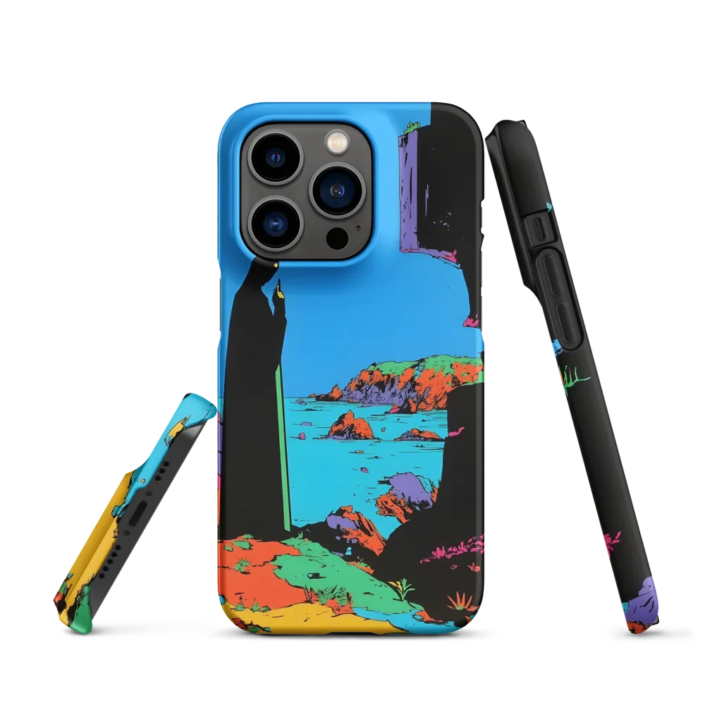 Surreal Coastal Landscape with Cloaked Figure | Phone Case
