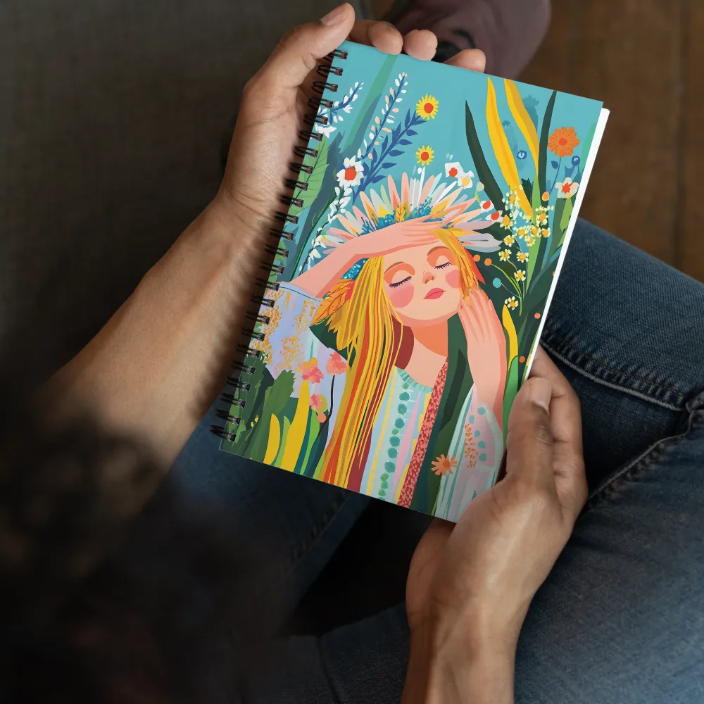 Floral Dreamscape Woman 
 Spiral Notebook | 140 pages