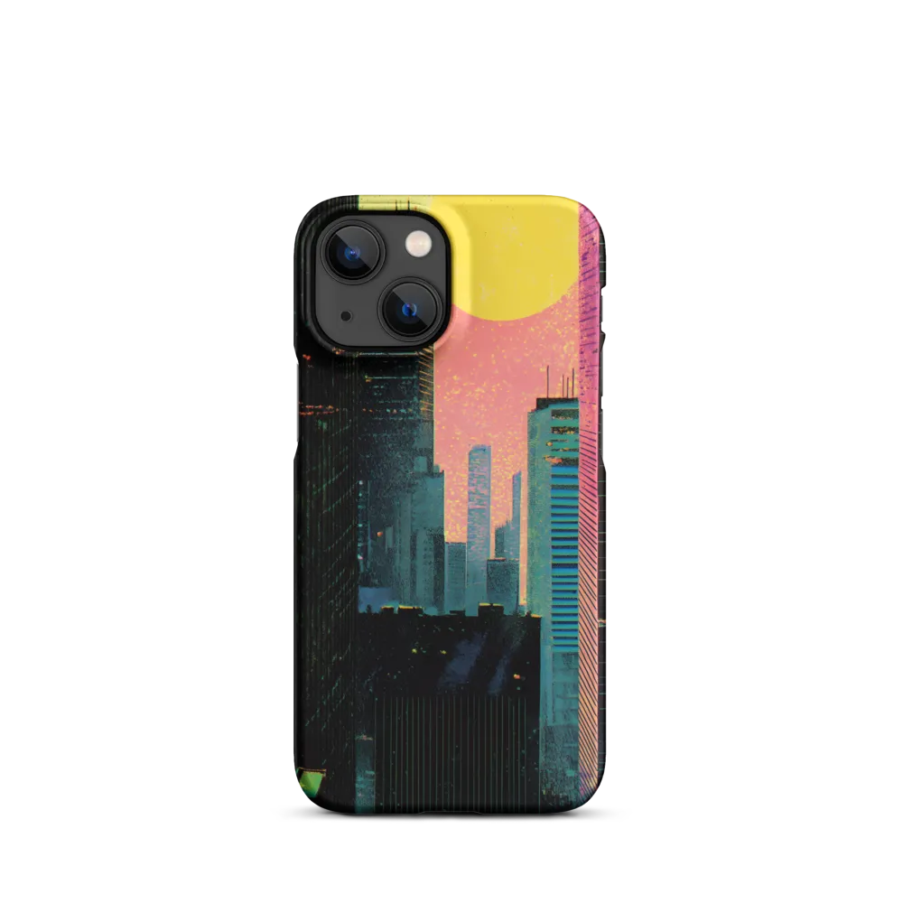 Futuristic Cityscape with Yellow Sun | Phone Case