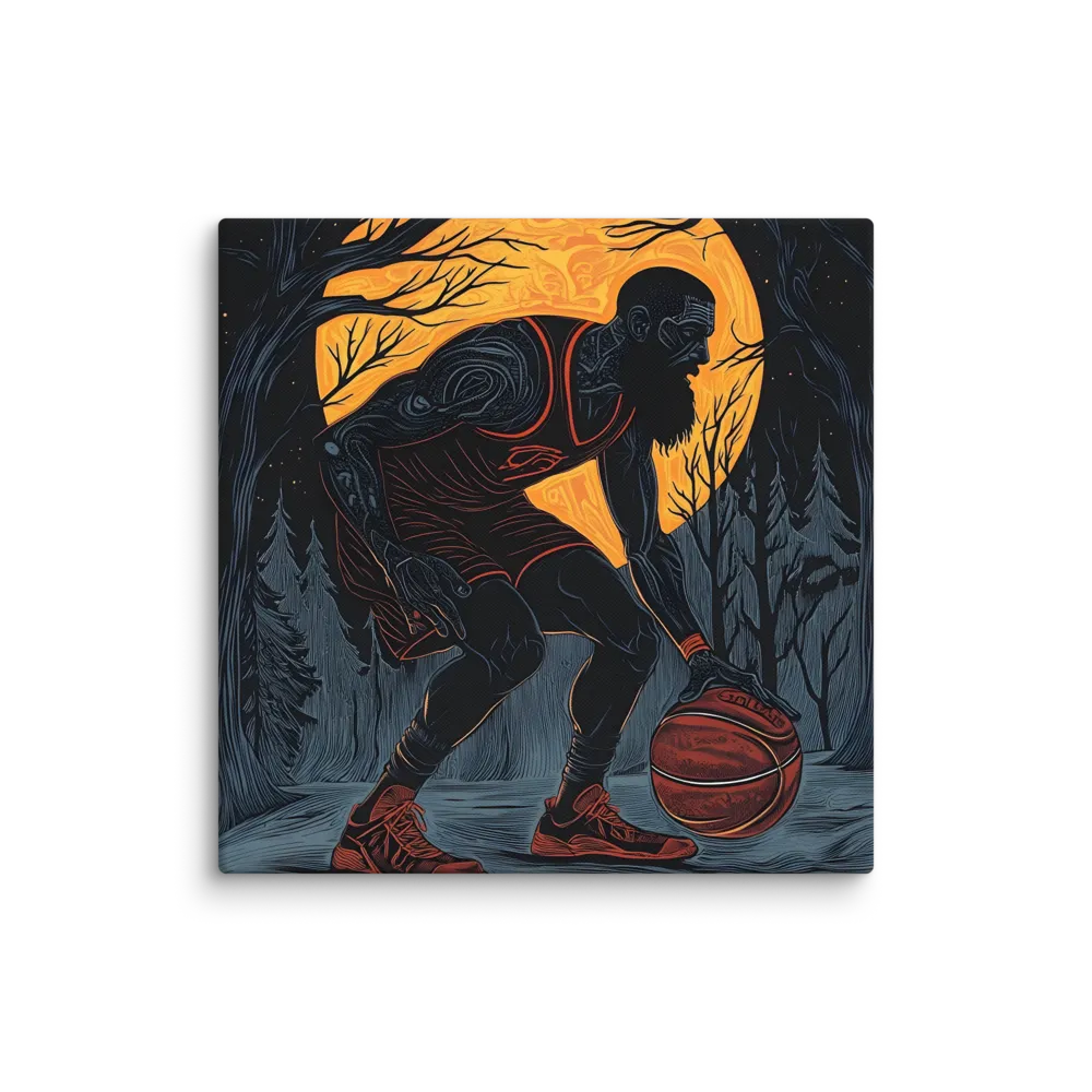 Lunar Hoops in the Forest 
 Canvas | 28″x 28″