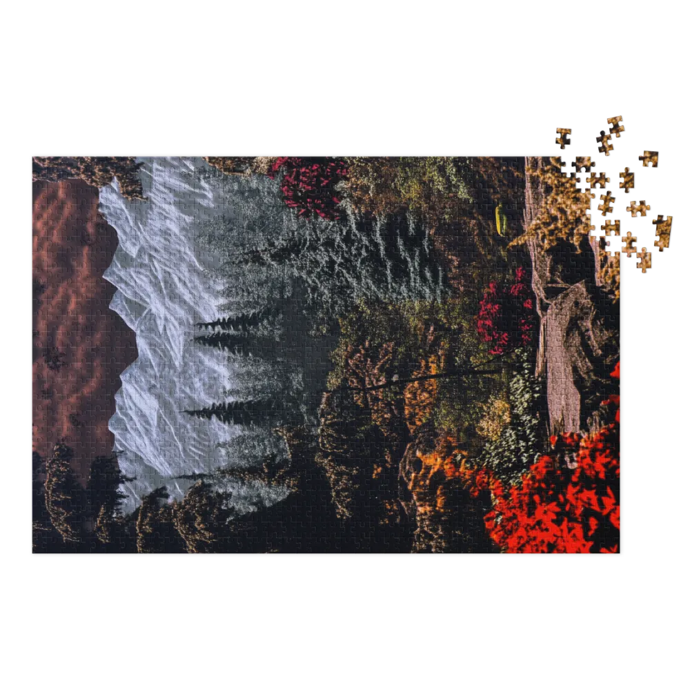 Surreal Mountain Forest Landscape