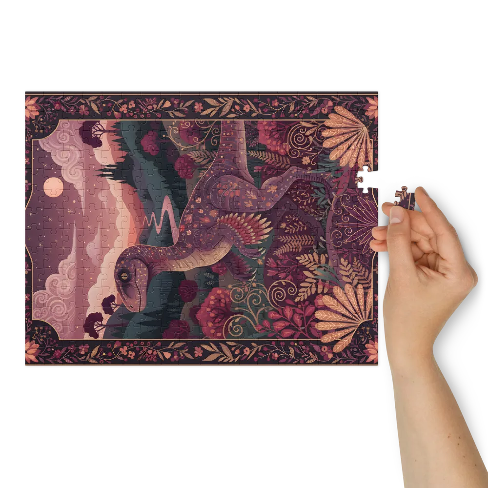 Moonlit Velociraptor | Jigsaw Puzzles