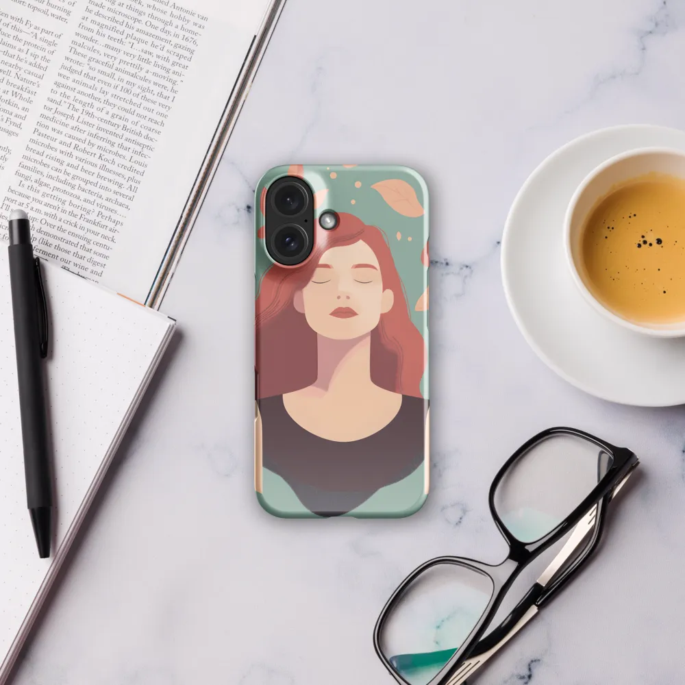 Serene Woman with Falling Leaves 
 iPhone 14 Pro | Tough Case