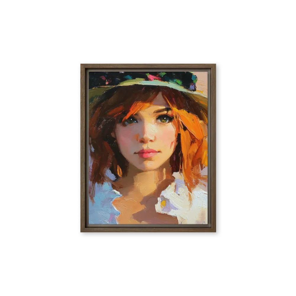 Sunkissed Hat 
 Poster with White Frame | 18″x 18″