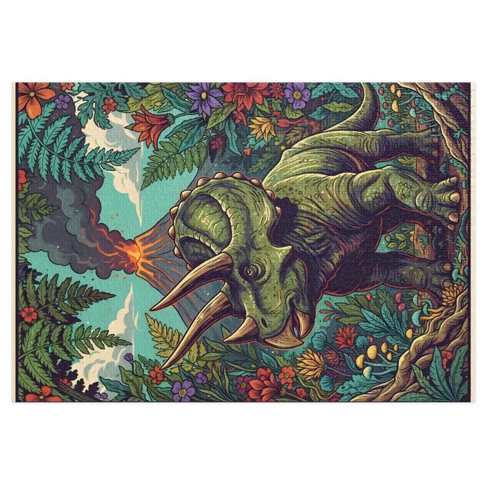 Triceratops and the Volcano | Jigsaw Puzzles