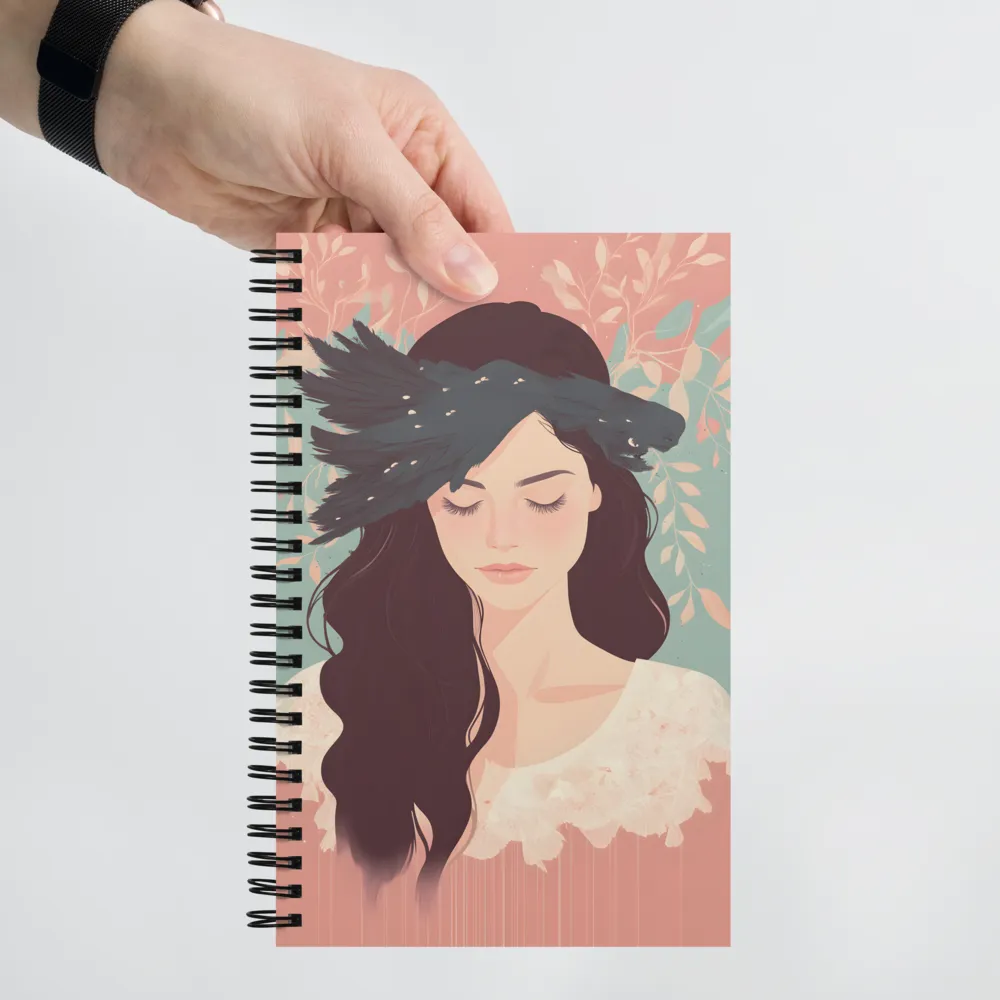 Feather Crown Portrait 
 Spiral Notebook | 140 pages