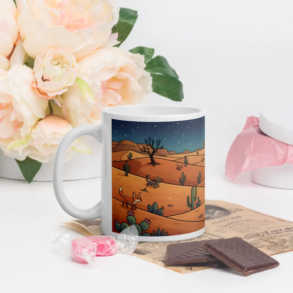 Moonlit Desert Foxes 
 Mug with Red inside | 15 oz