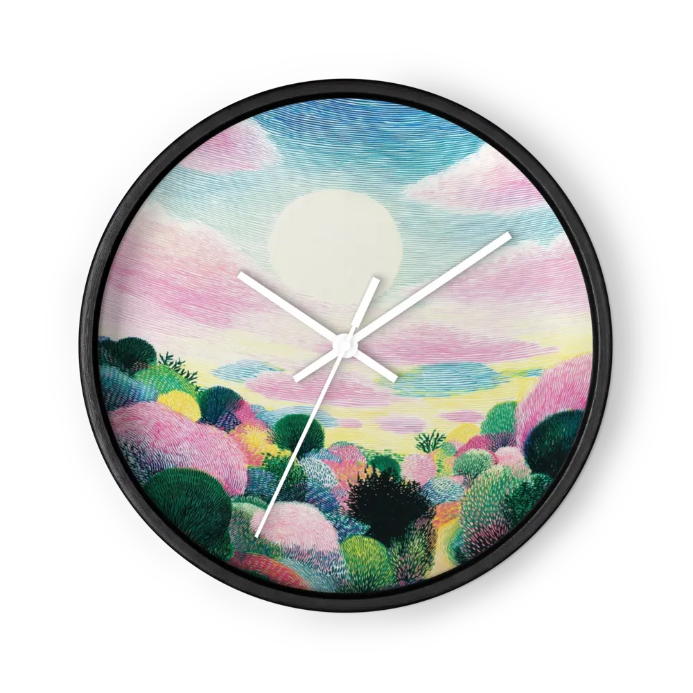 Sun Over Pastel Hills | Wall Clock