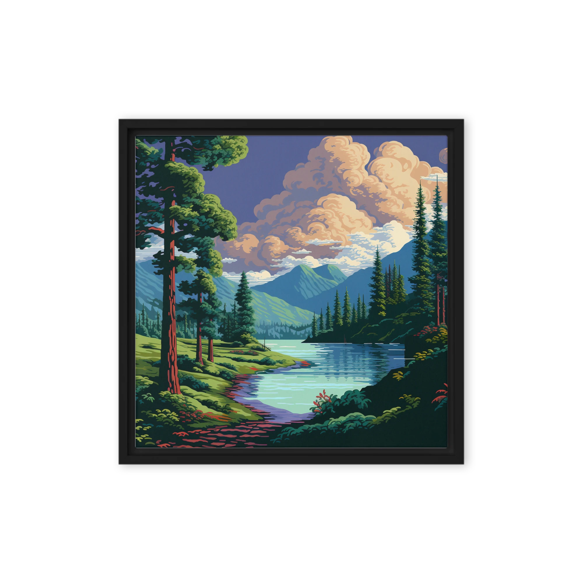 Alpine River Landscape | Art Print