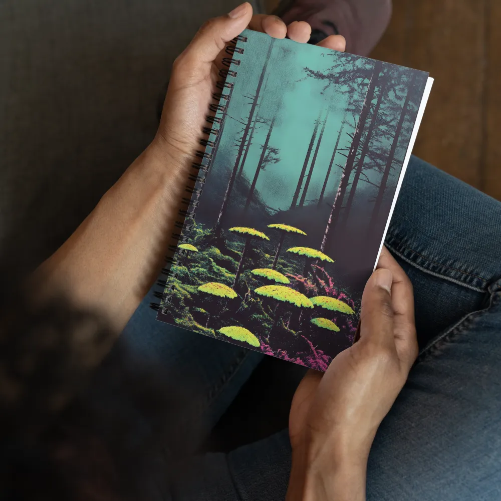 Whispering Woods: Emerald Mycelium 
 Spiral Notebook | 140 pages