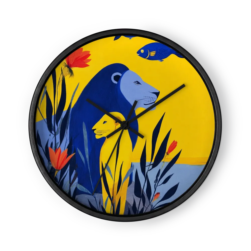 The Blue Lion and Sky Fish | Wall Clock