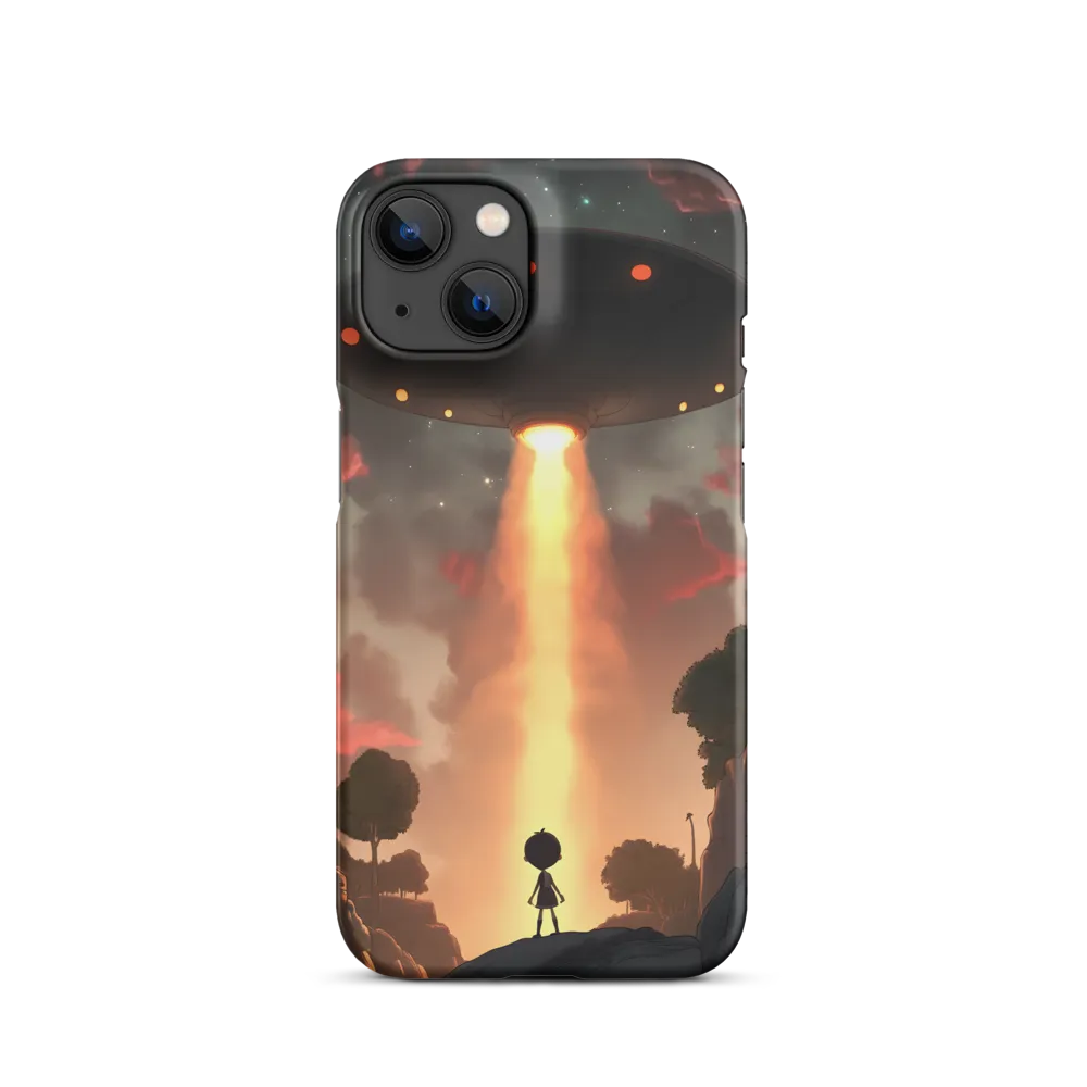UFO Illuminating Boy in Landscape | Phone Case