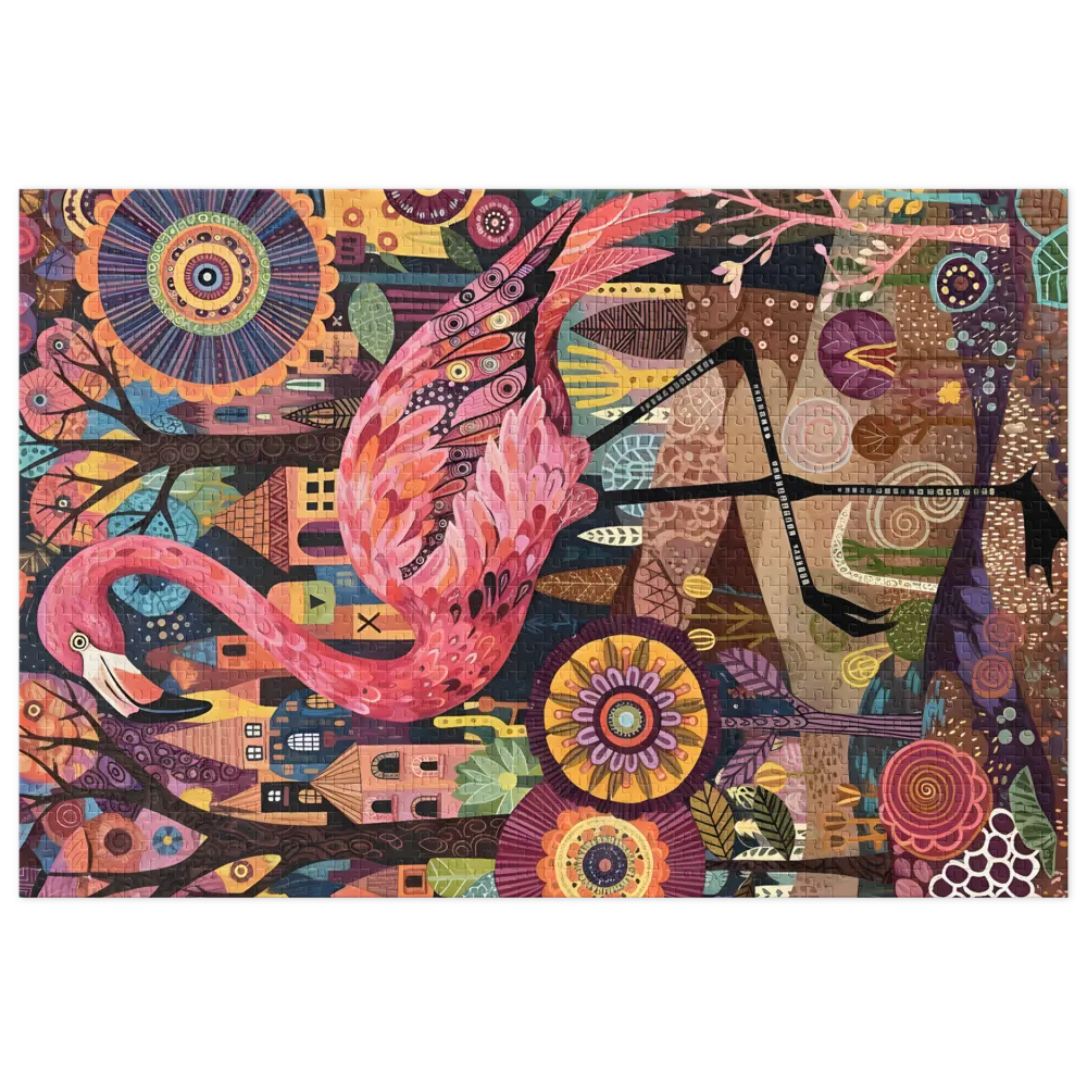 Patterned Flamingo Haven | Jigsaw Puzzles