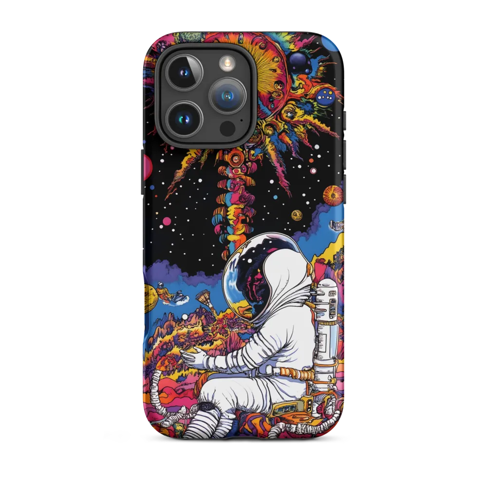 Psychedelic Astronaut in Cosmic Landscape | Phone Case