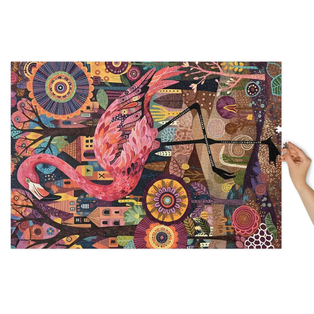 Pink Flamingo Garden | Jigsaw Puzzles