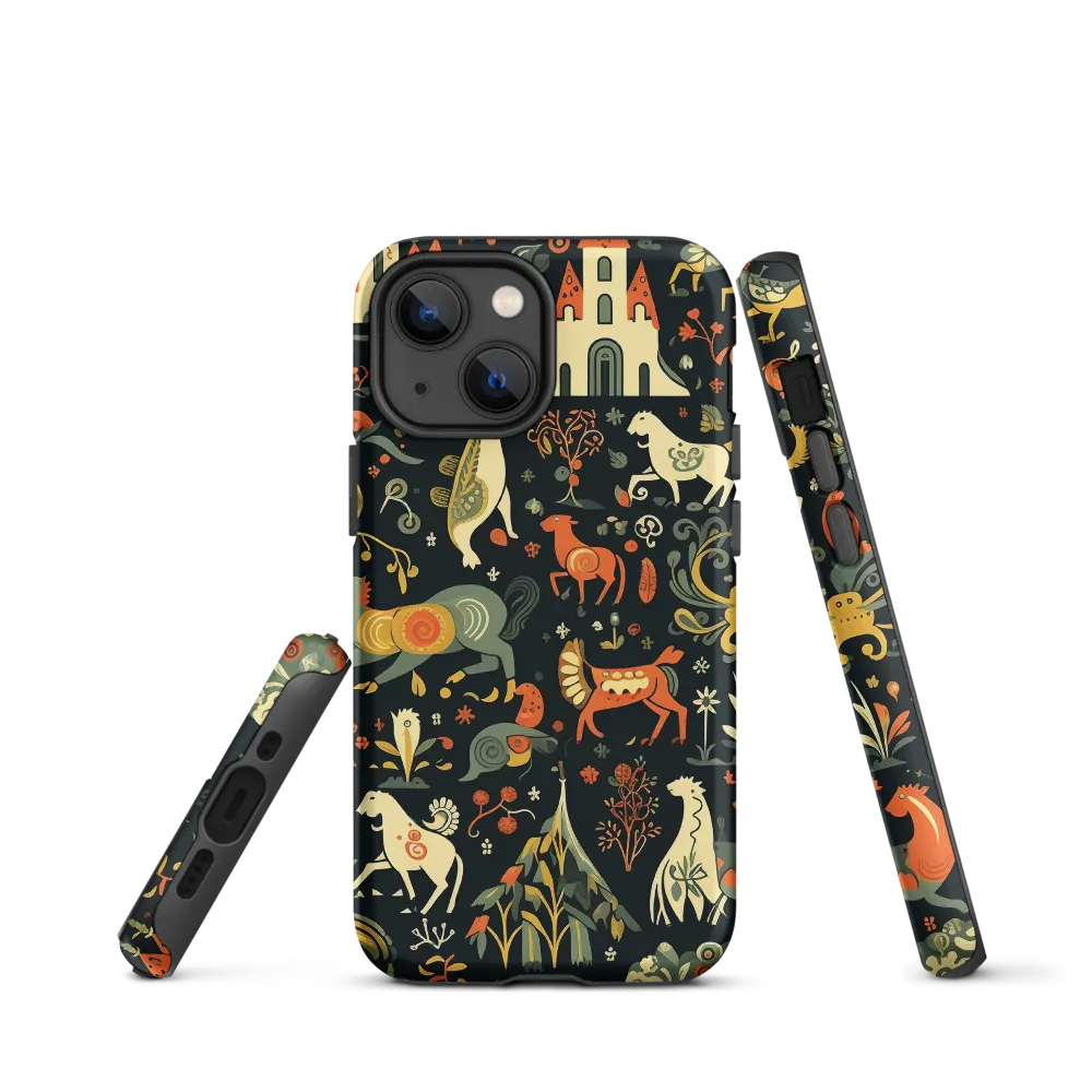 Whimsical Folk Art Forest Scene | Phone Case