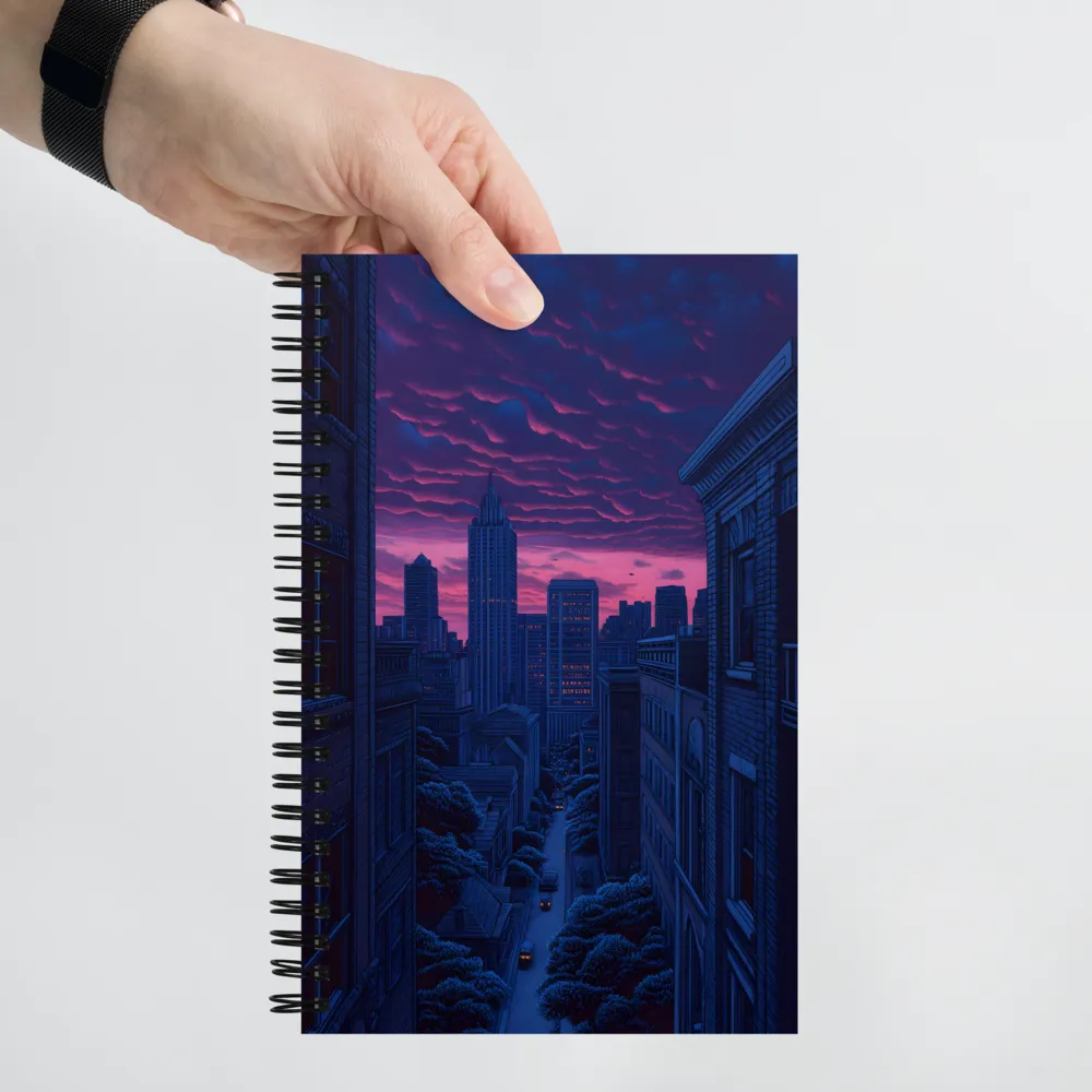 Neon Dusk Cityscape 
 Spiral Notebook | 140 pages