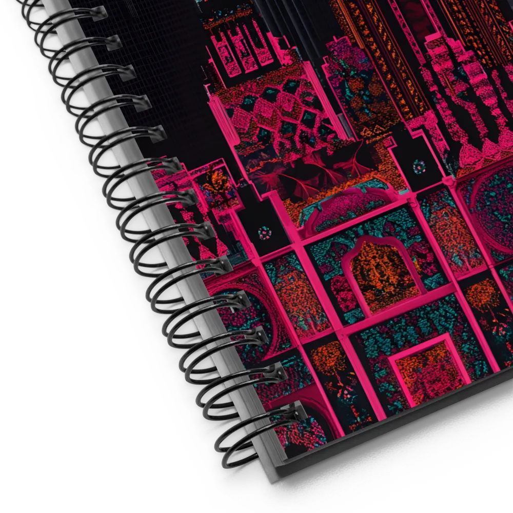 Art Deco Neon Skyline 
 Spiral Notebook | 140 pages