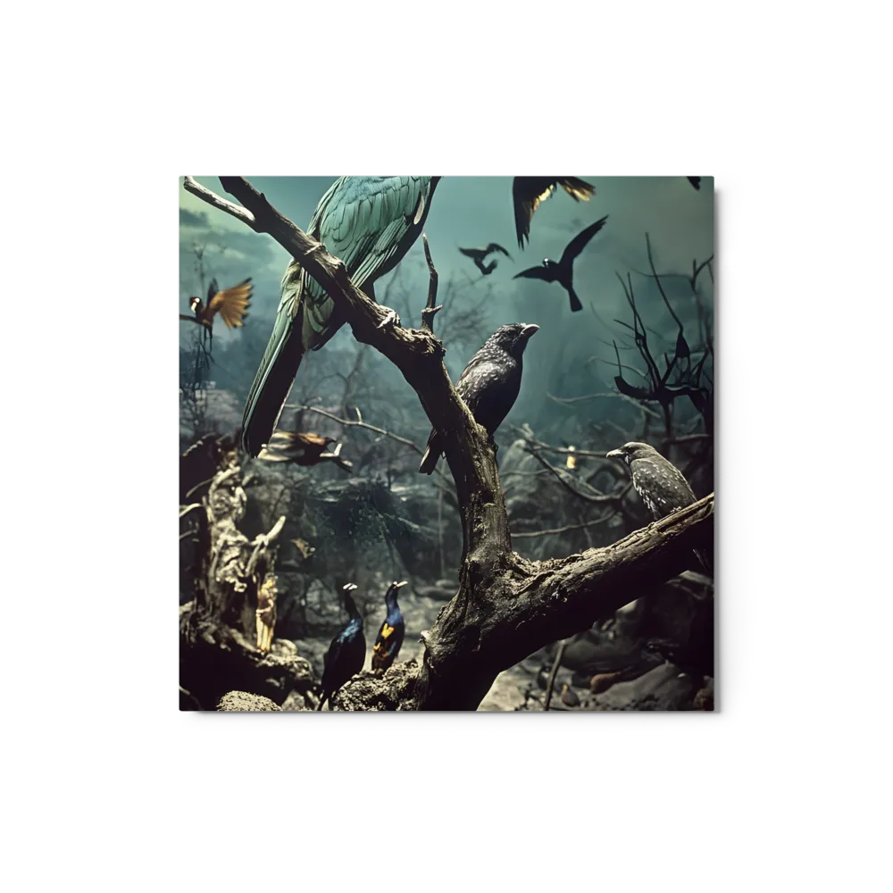 Crowned Bird of the Deep Woods 
 Canvas with Brown Frame