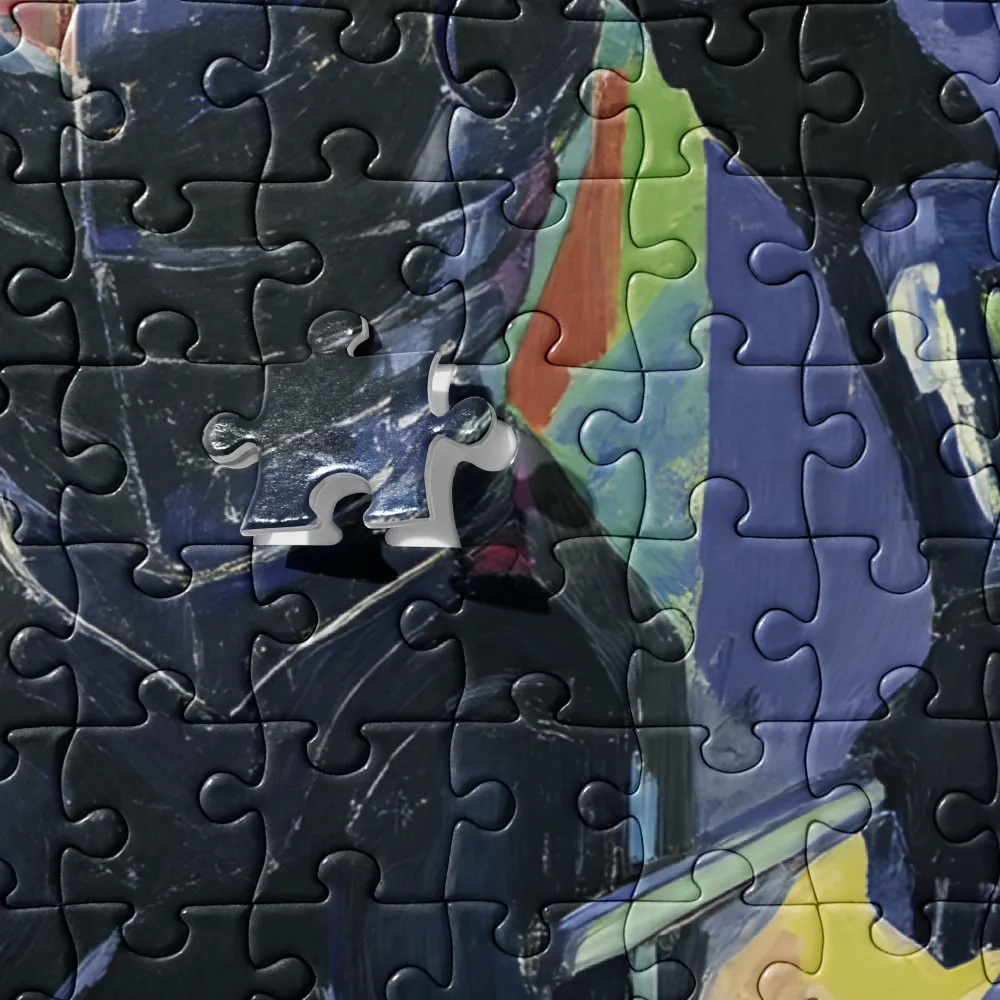 Futuristic Warrior Expression 
 Jigsaw Puzzle in Tin Box