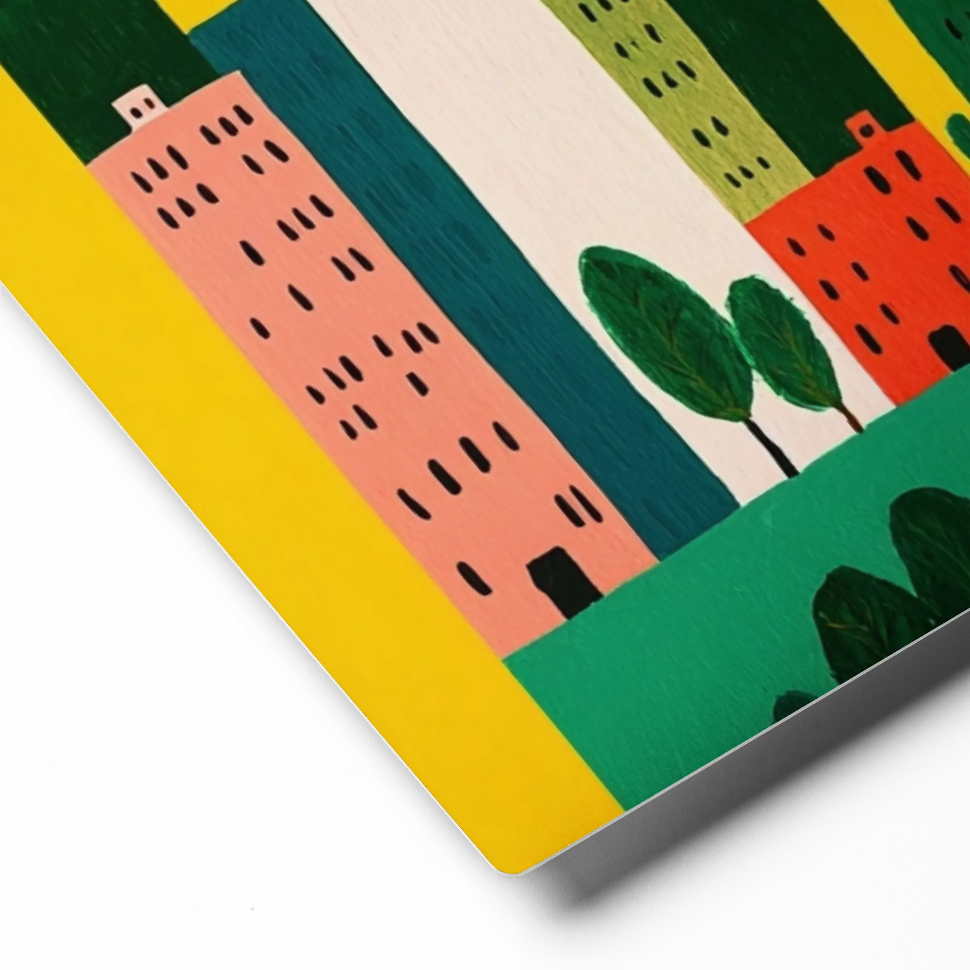 Yellow Sky City 
 Canvas with Black Frame