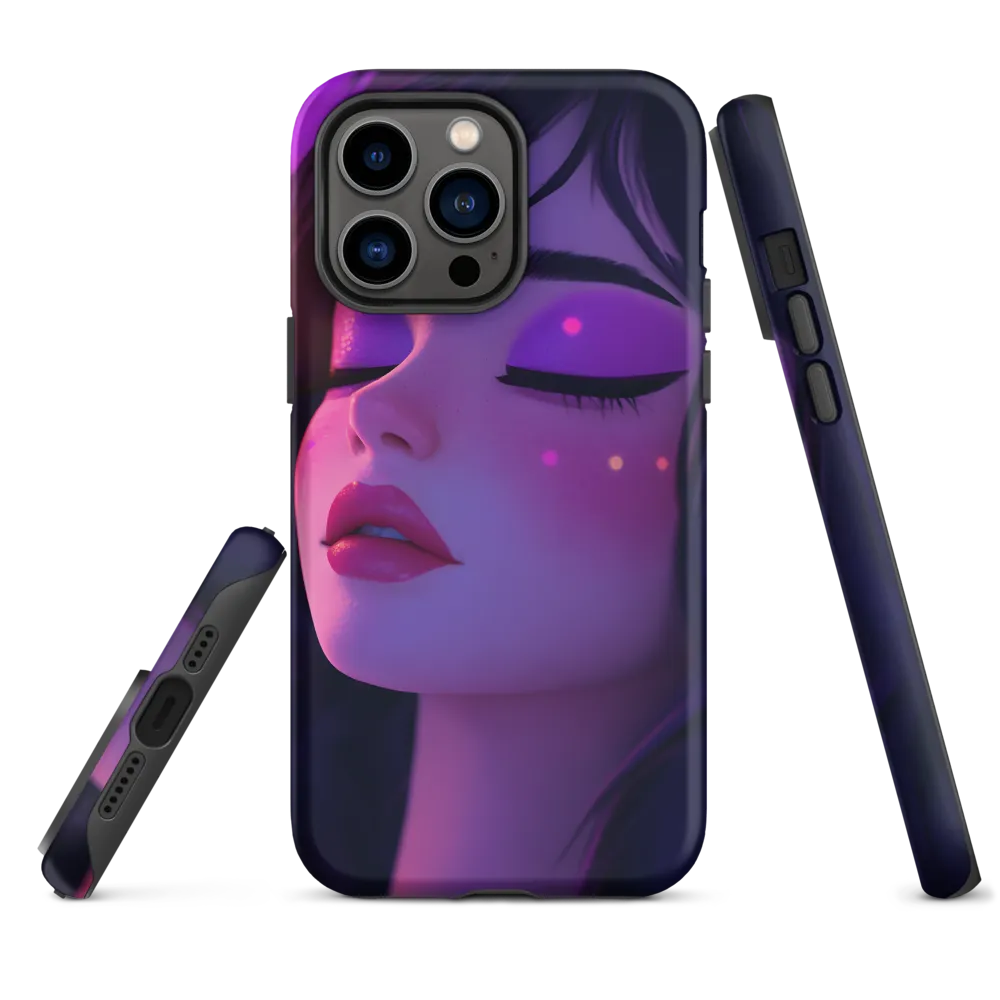 Female Portrait in Purple and Pink | Phone Case