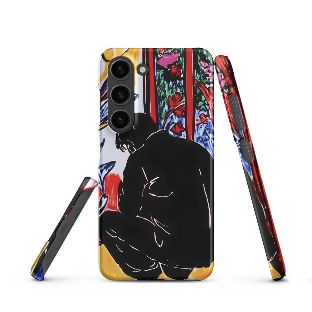 Silhouetted Figure in Floral Surroundings | Phone Case