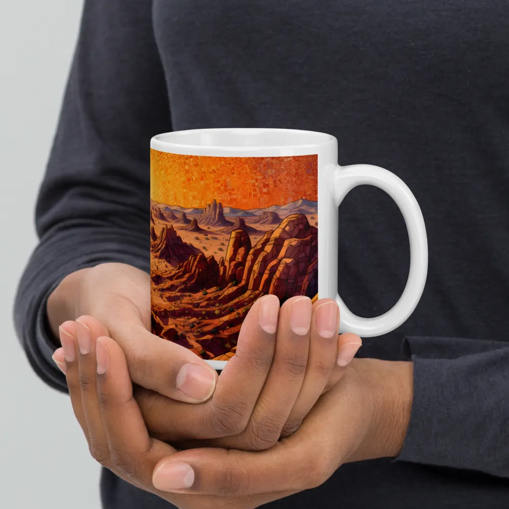 Sunset Over the Badlands 
 Mug with Red inside | 15 oz