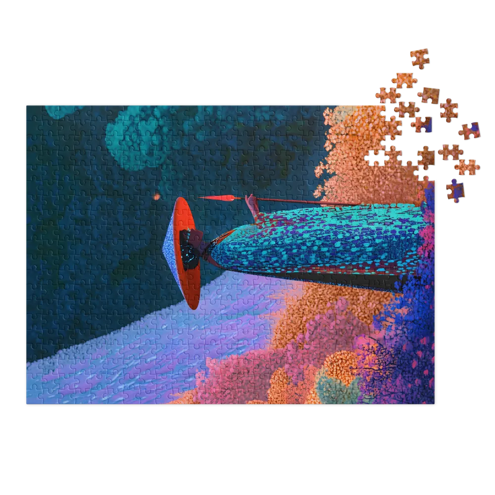 Woman in Vibrant Landscape
