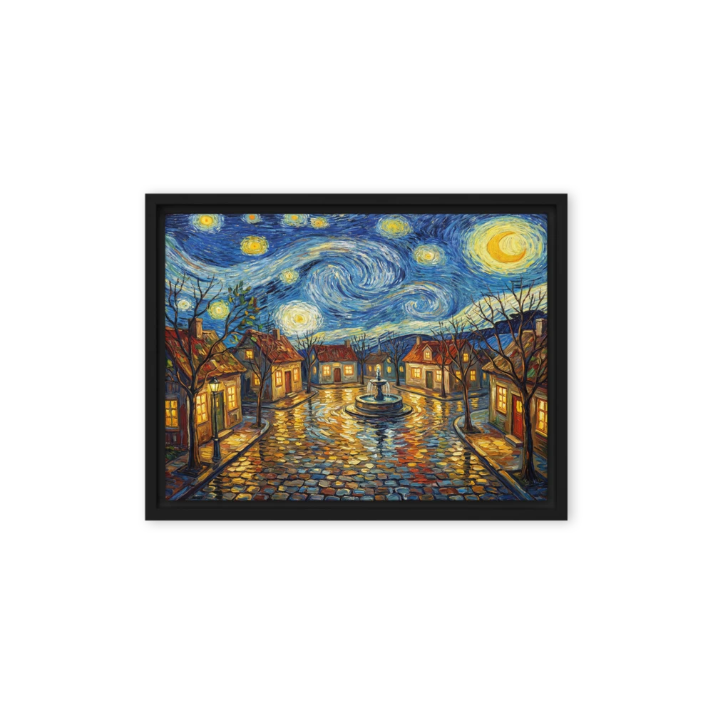 Starry Village Night | Art Print