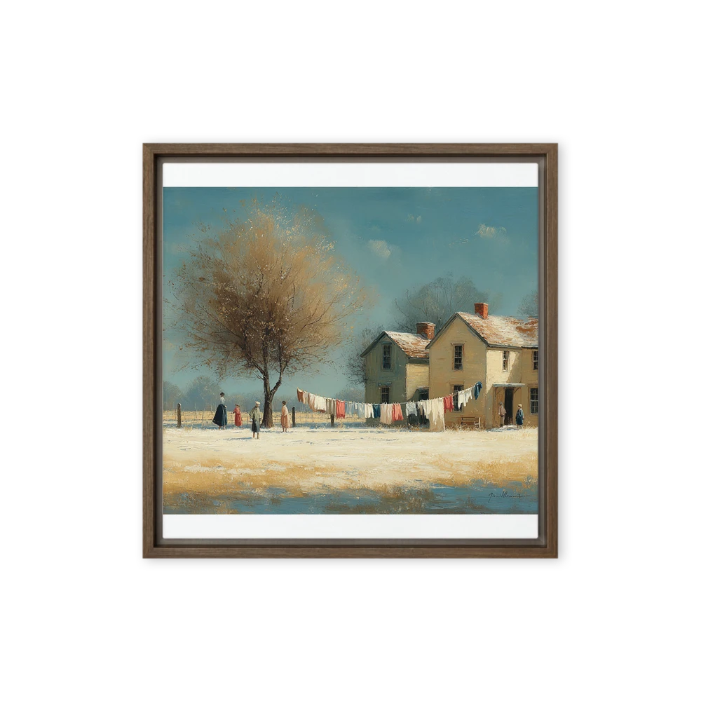 Winter's Embrace in the Village | Art Print